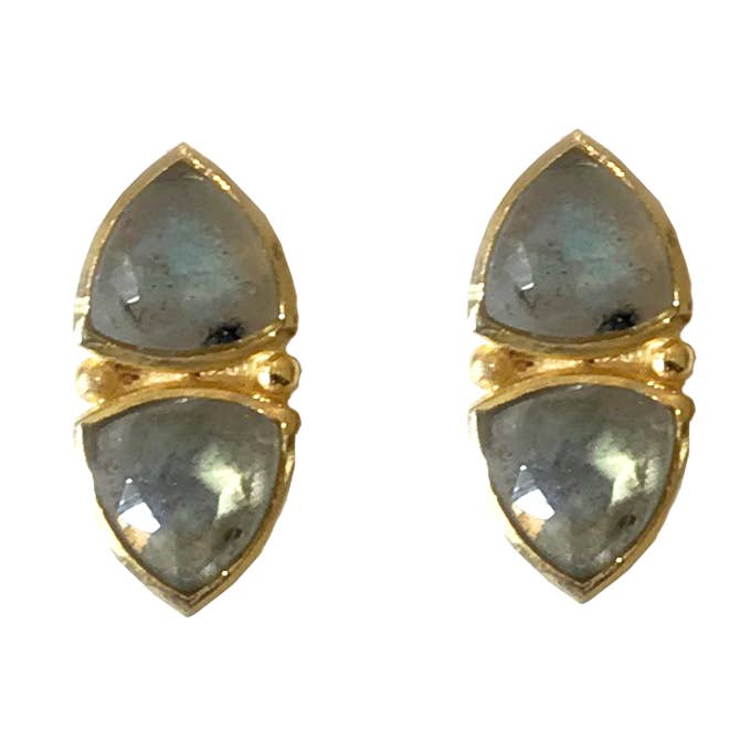 Brincos triangulares em labradorita por atacado de ADMK Jewelry