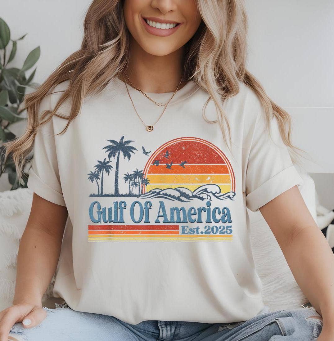 NVC Ecommerce LLC - Vente Sweat-shirt à imprimés – femme - T-shirt Gulf Of USA America Est 2025, Sweatshirt d'été
