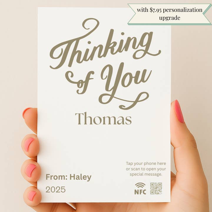 Carte "Pensées pour toi" | Carte de vœux interactive TapSake pour la vente par TapSake
