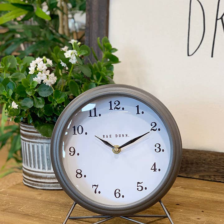DesignStyles Home - Wholesale Desk Clock - Rae Dunn Metal Circular Mantel Clock1