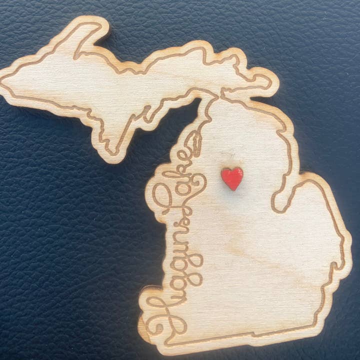 Michigan - Higgins Lake Magnet for wholesale by Above & Beyond ScreenPrinting @ More