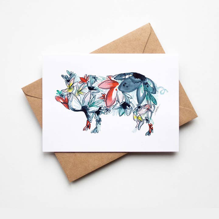Amanda Klein Co. - Wholesale Everyday Greeting Card - Pig Single Note Card