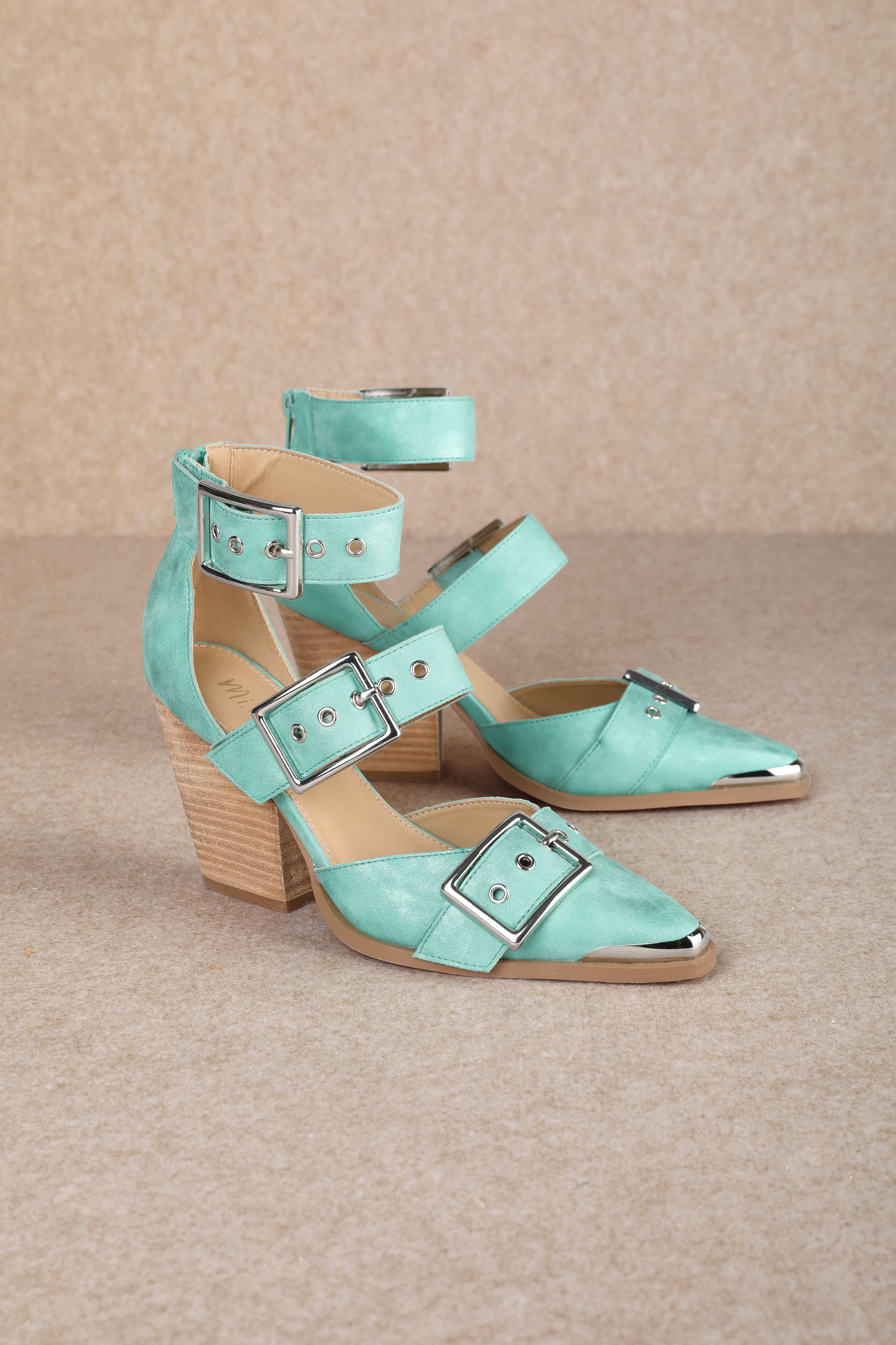 CCOCCI - Vendita all'ingrosso Tacchi alti - Donna - TACCHI LARGHI A PUNTA CON TRIPLA CINTURA HENDRIX27