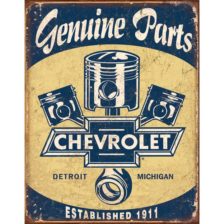 Desperate Enterprises - Wholesale Sign - Chevy Parts - Pistons Tin Sign