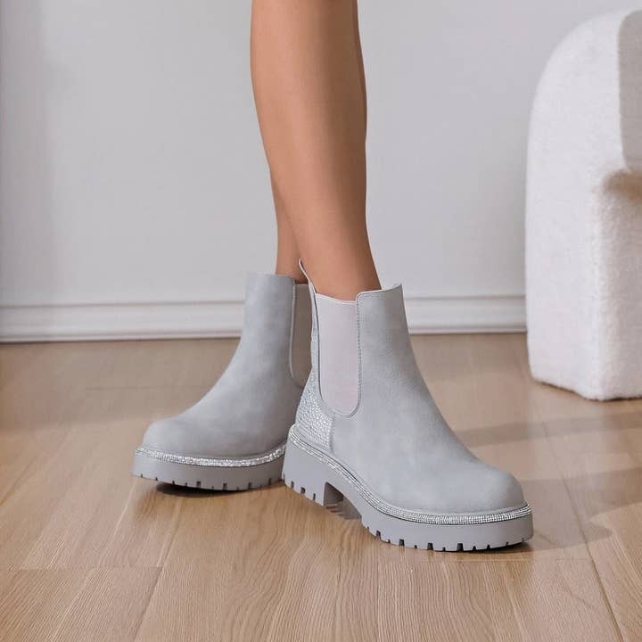 No Doubt Shoes - Vendita all'ingrosso Stivali - Donna - STIVALETTI FIRMATI CON ZIP DIAMANTES