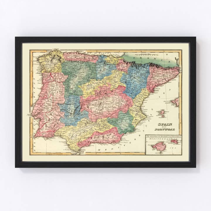 Vintage Map of Portugal 1823 for wholesale by Ted's Vintage Art