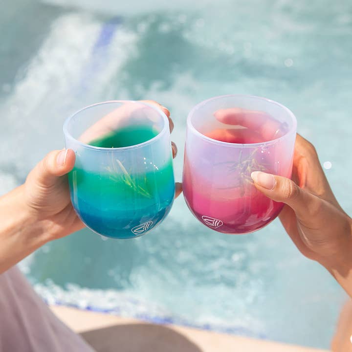 Silipint - Wholesale Wine Glass - 12 oz Silicone Silipint Stemless Wine Glass - Icicle