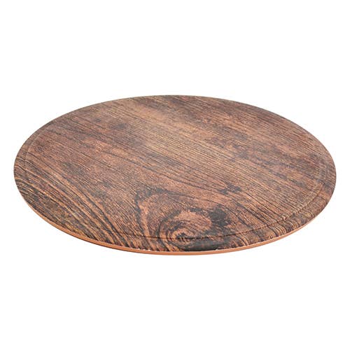 Rustic Wood Round Platter 11-1/4" dia x 1/2"H for wholesale by Bauscher Hepp