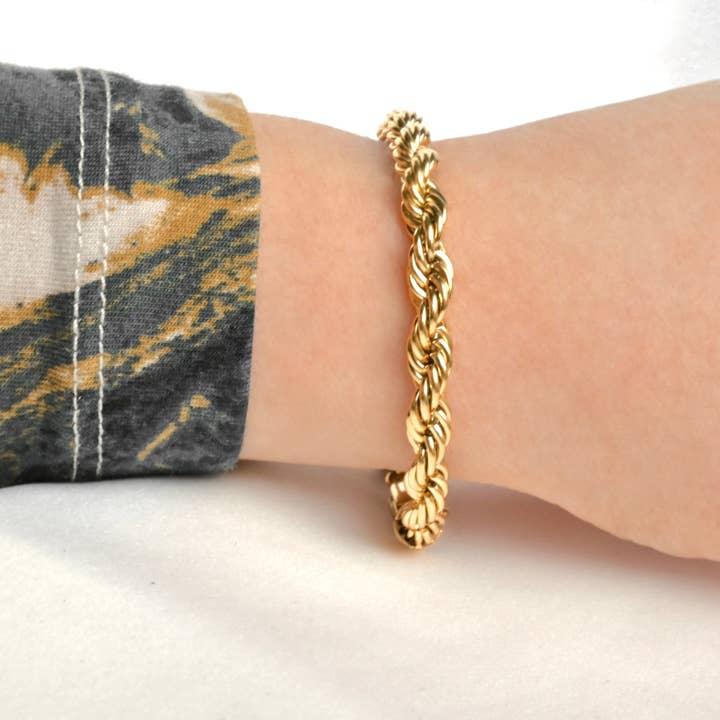 Rope Chain Bracelet - Tarnish-free Twisted Chain Bracelet for wholesale by Blueyejewelry