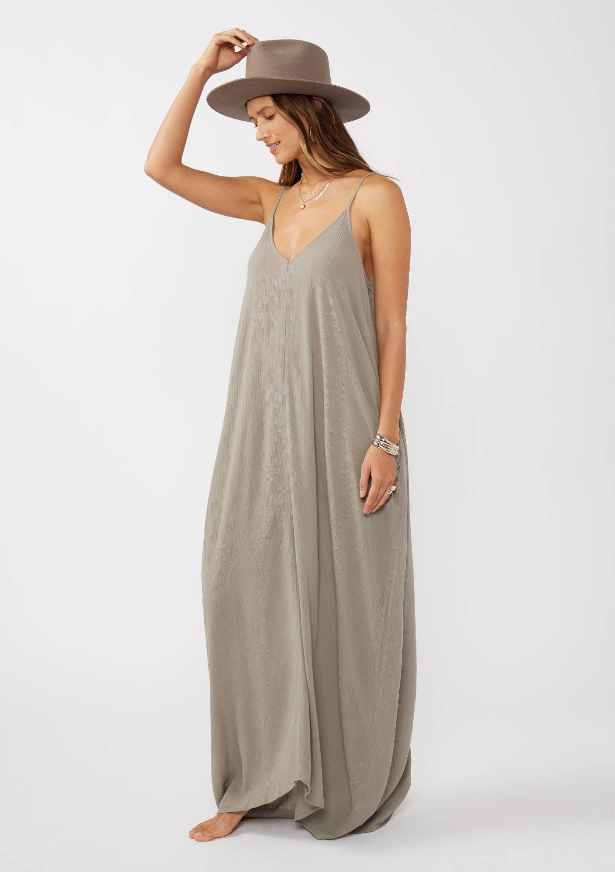 Lovestitch - Wholesale Dress - Women's - The Original V-Neck Cocoon Maxi Dress with Pockets12
