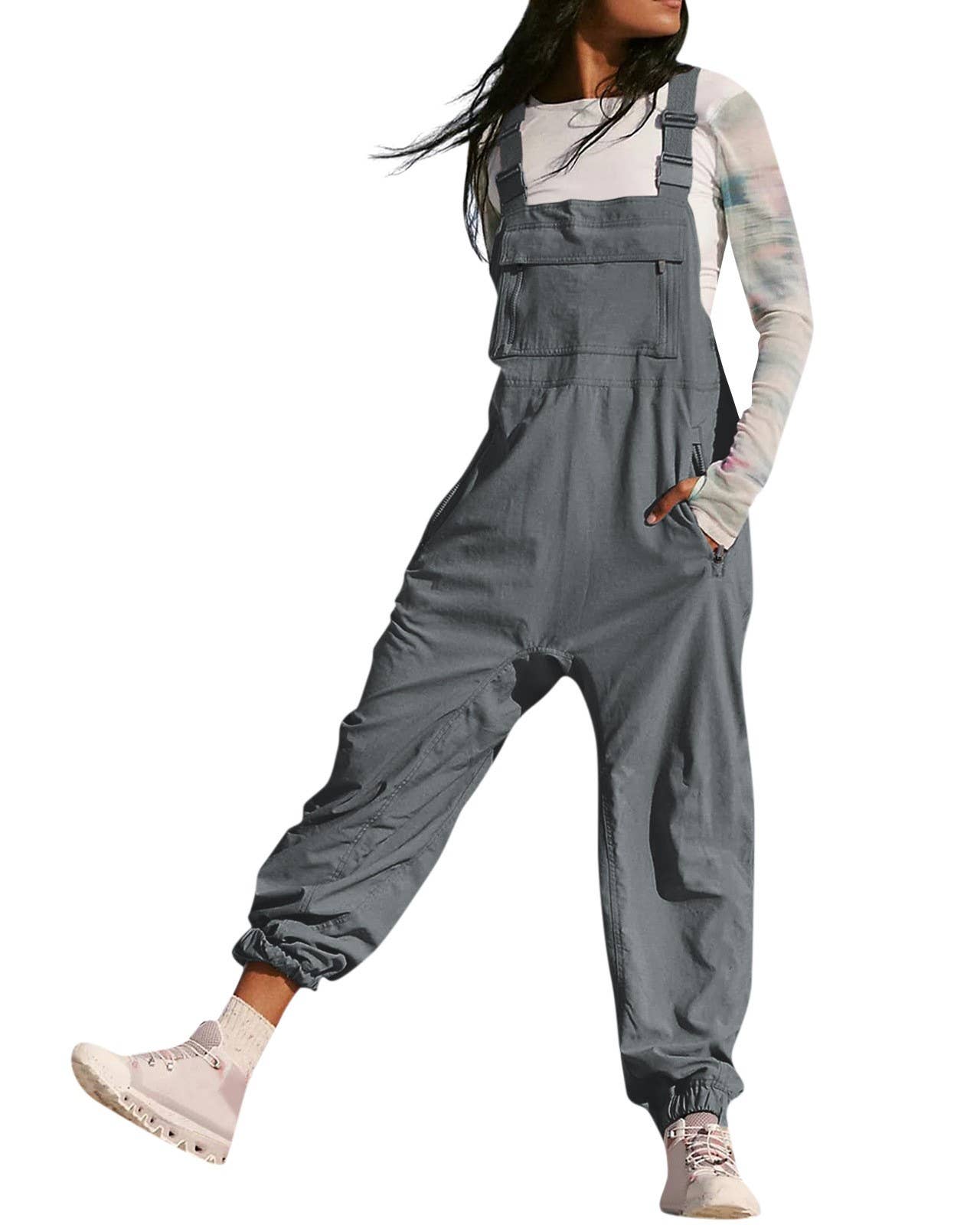 HIDDENBRAND - Wholesale Jumpsuit - Women's - Cargo Bib Chic Casual Legging Jumpsuit5