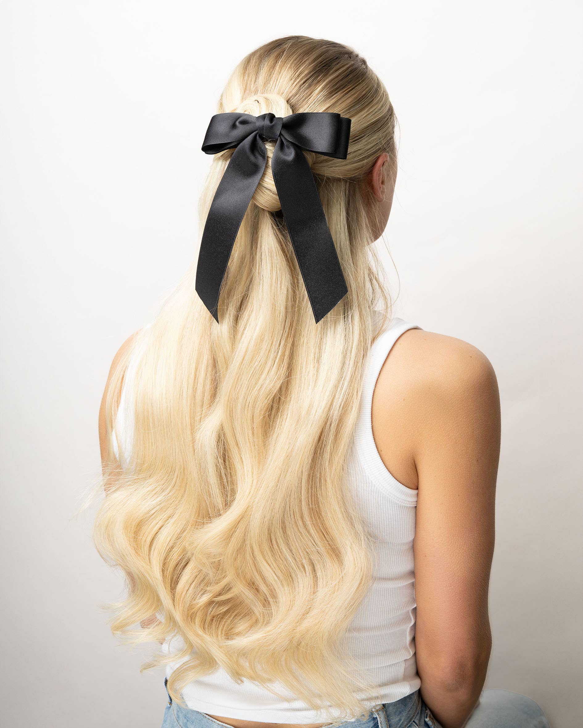 Soinvogue - Wholesale Hair Bow - Women's - Brushworks Satin Hair Bow Duo – Red & Black4