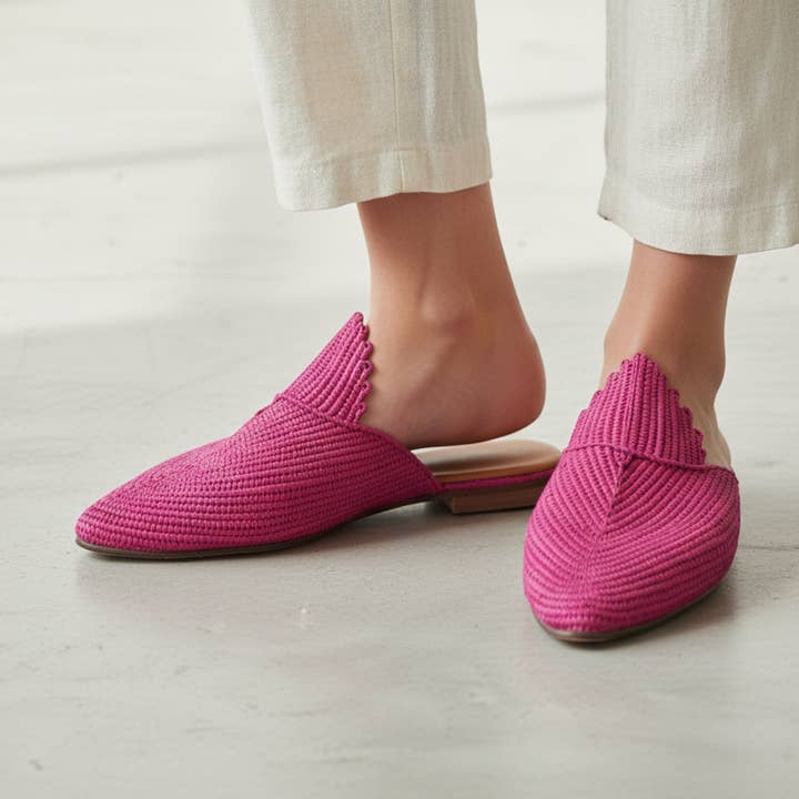 Handmade Moroccan Raffia Sandals – Boho Natural Shoes for wholesale by craftberber