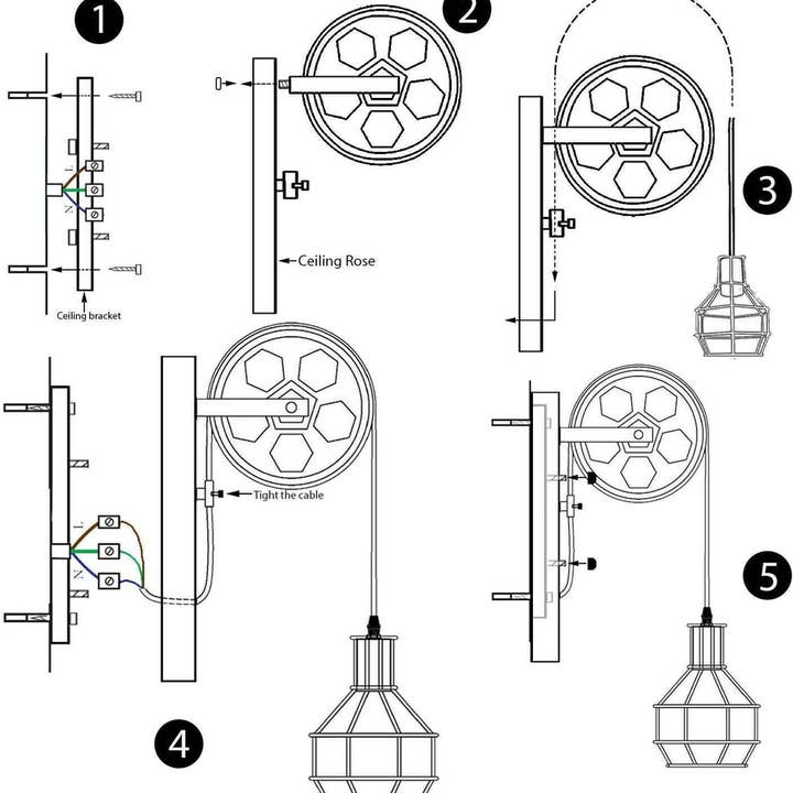 Ledsone – wholesale Chandelier/hanging light – Vintage Industrial Wall Light E27 Fitting Pulley Wheel Wall Lamp~22314