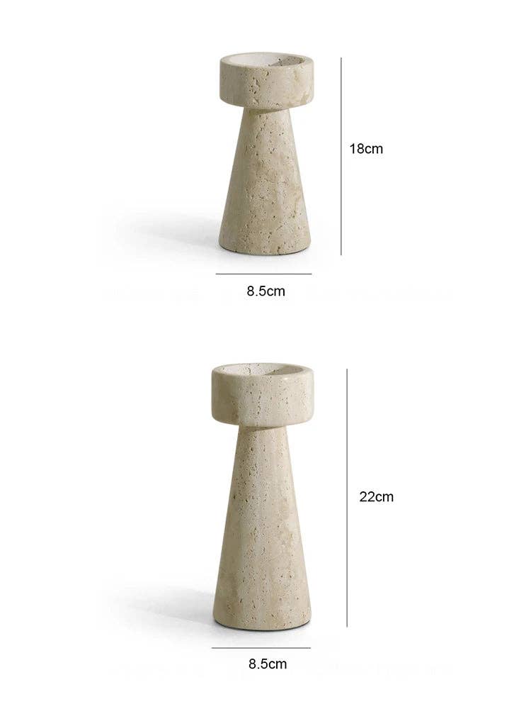 BRECK + FOX - Venta al por mayor Candelabros - Portavelas de Piedra Travertino Imitación7