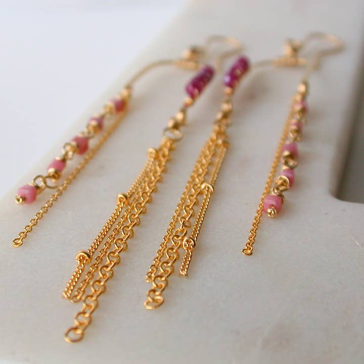 Linda Trent Jewelry - Wholesale Dangle Earrings - Ruby Balancing Act