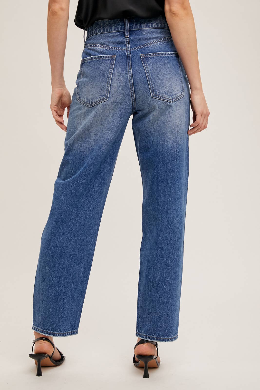 Bluivy - Wholesale Jeans - Women's - DENIM ASYMMETRICAL WAIST STRAIGHT LEG JEANS7