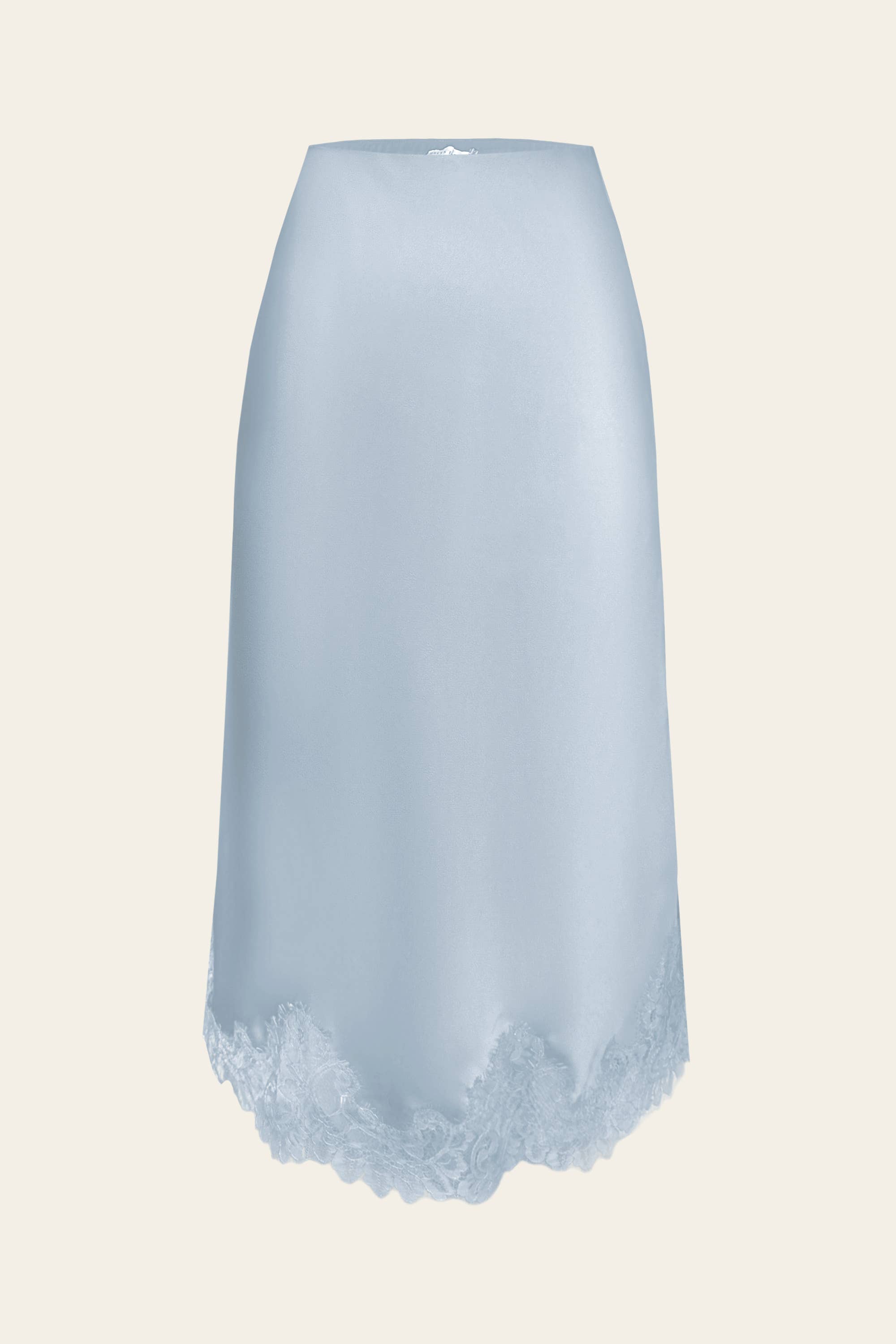 Dress Forum - Venta al por mayor Falda - Mujer - Falda lápiz de satén opaco con dobladillo de encaje (1)31