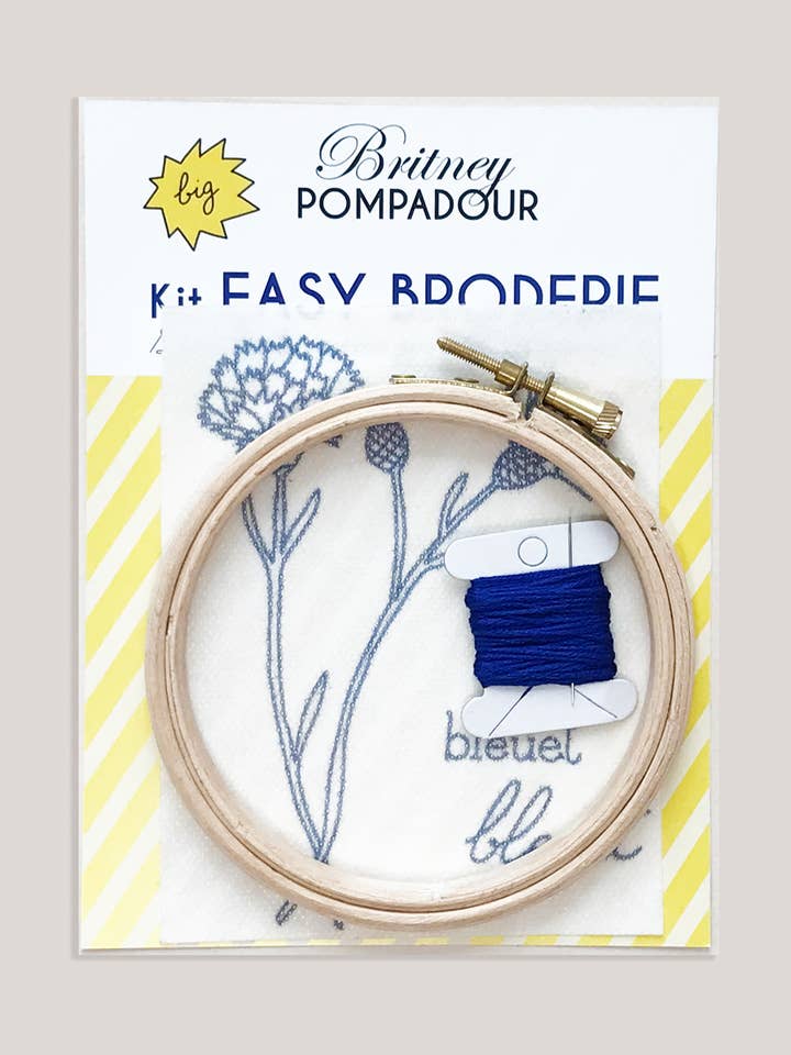 Kit Easy Embroidery - cornflower for wholesale by Britney Pompadour - Broderie - Embroidery kit