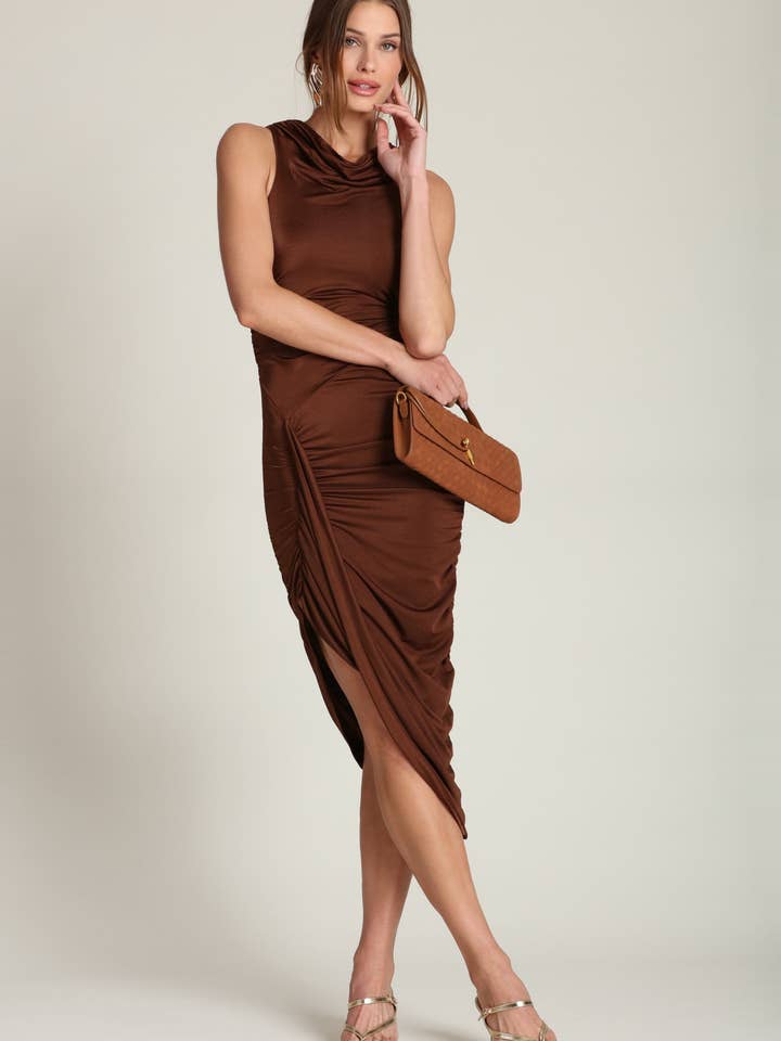 Ruched Jersey Midi Dress for wholesale by Avec Les Filles