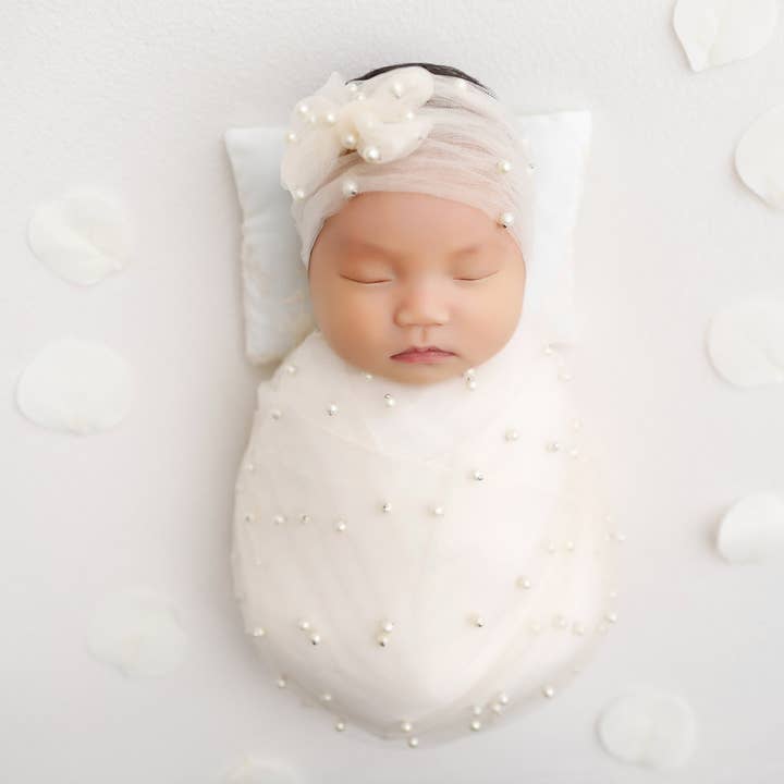Pearl wrap + headband Set for wholesale by Ana Brandt Baby