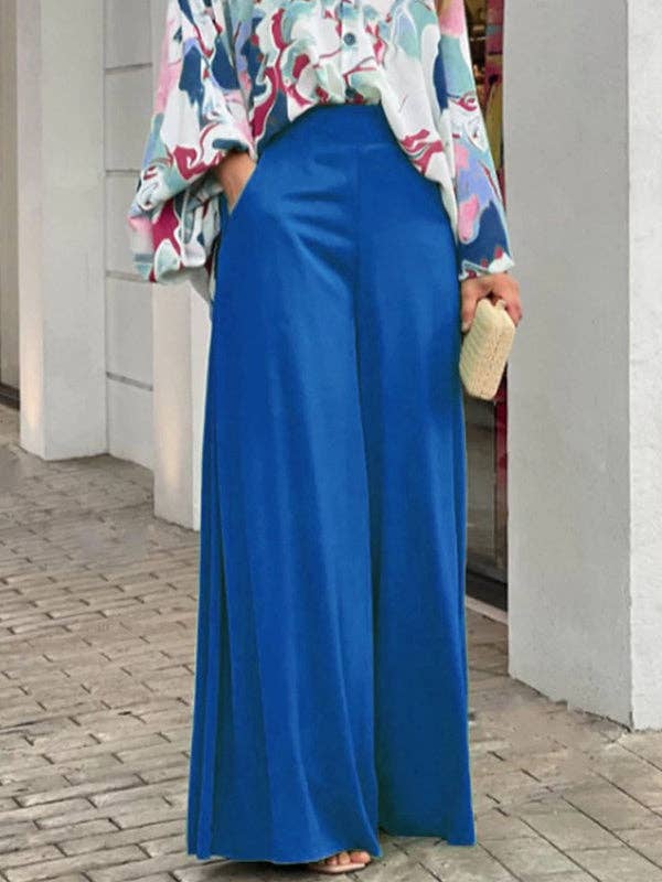 Plush Looks - Wholesale Set met top en broek (GEEN Loungewear) - Dames - Originele blouse in contrasterende kleur en stevige broek met wijde pijpen, set van 2 stuks6