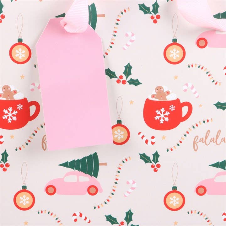 Something Different Wholesale – Saco de presente por atacado – Sacola de presente média Sugarplum divertida com estampa de Natal - 23 cm3