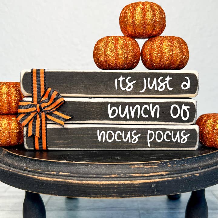 Ruaille Buaille Co - Wholesale Decorative tabletop object - October home decor | Mini book stacks for Halloween - Hocus0