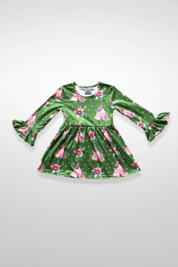 JJ BEBE LAND - Wholesale Dress - Kids - Girls green Dress