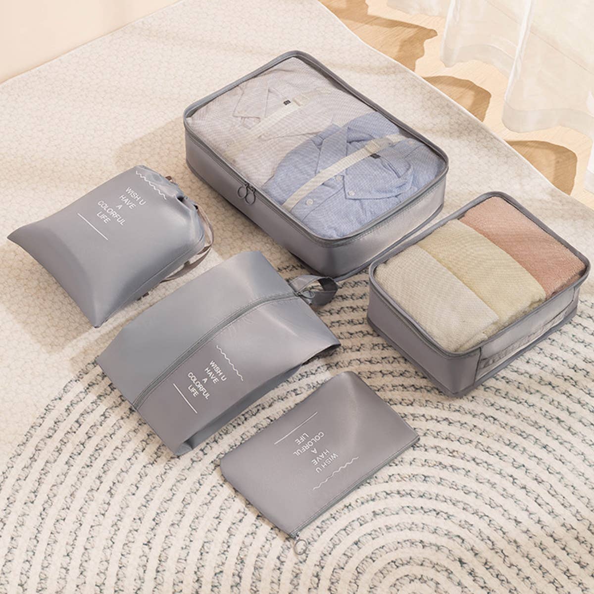 ACCITY - Wholesale Luggage - 5SET LIGHTWEIGHT TRAVEL LUGGAGE ORGANIZER_CWAB05464