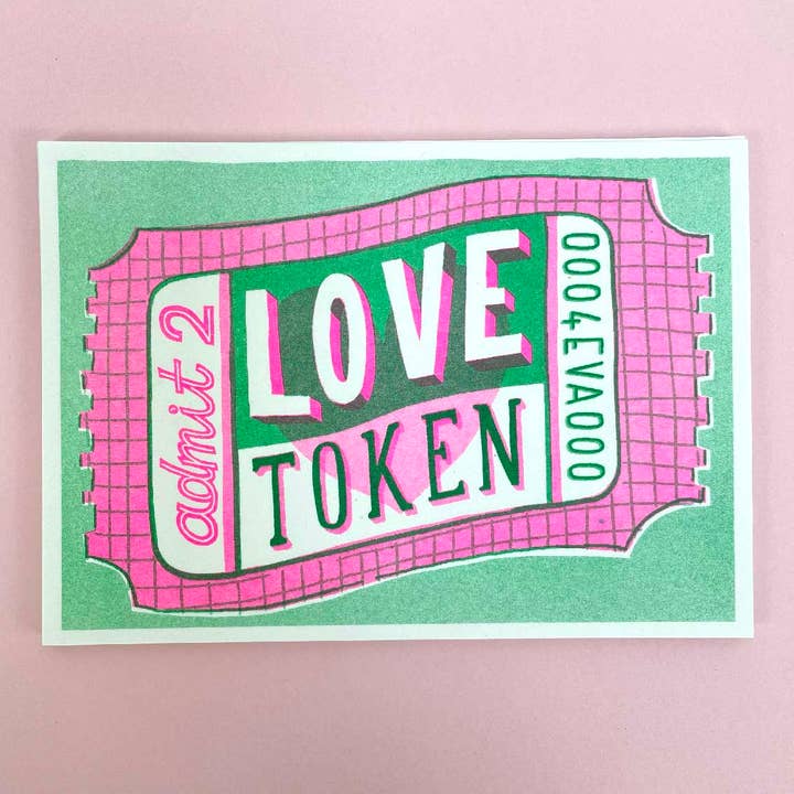 Jacqueline Colley - Wholesale Kunstprint - A5 Love Token Risograph Print