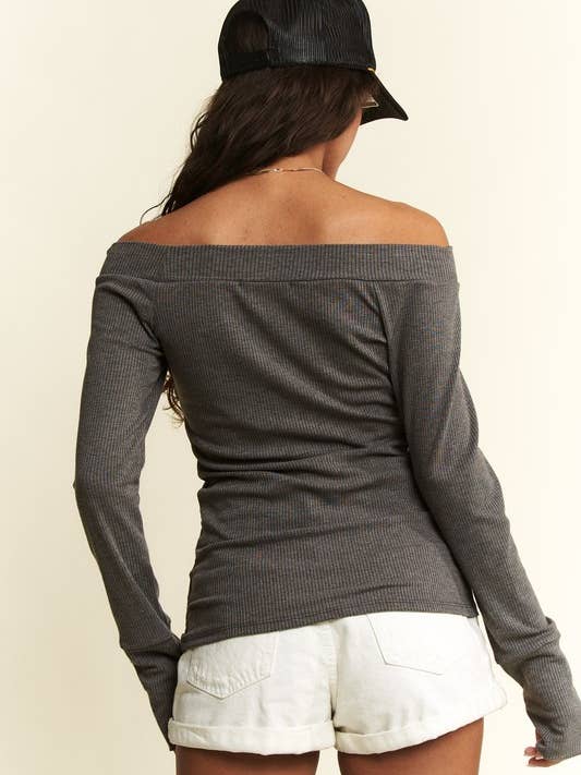 JADE BY JANE - Wholesale Knit Top - Women's - Solid Ribbed Off Shoulder Top33