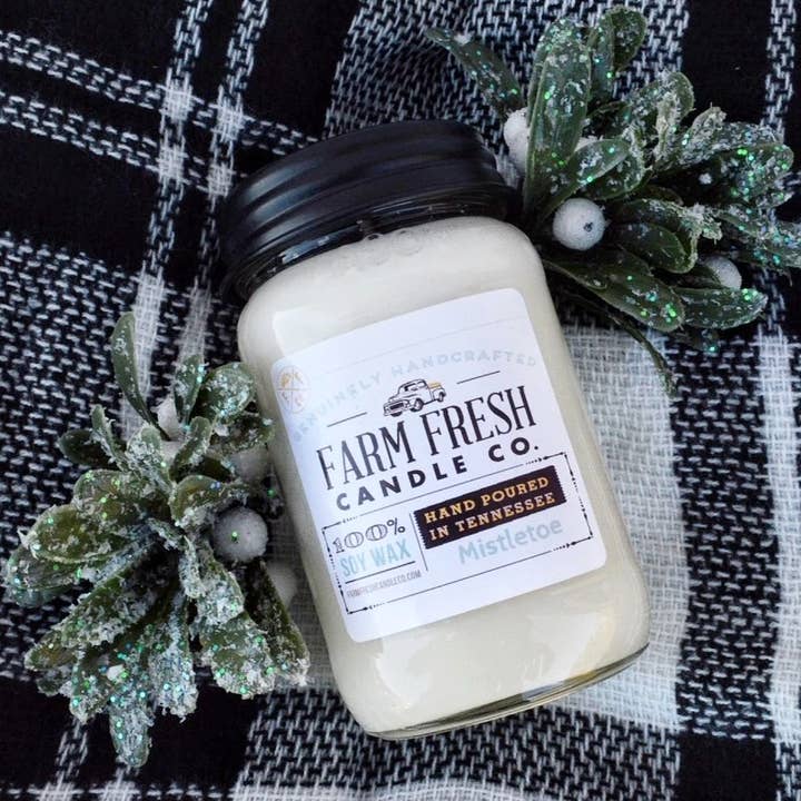 Mistletoe Soy Candle for wholesale by Farm Fresh Candle Co.