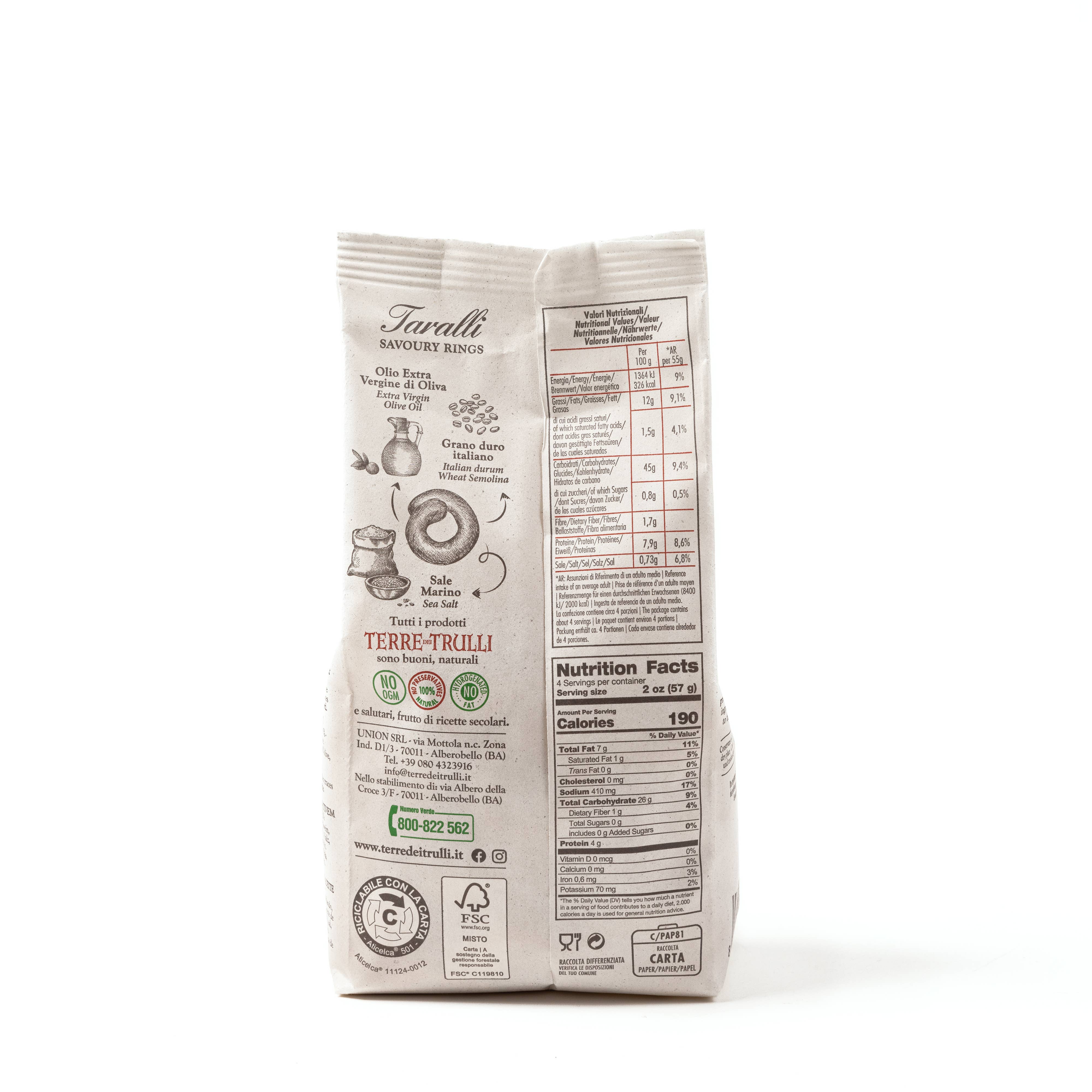 Terre dei Trulli – Großhandel Cracker – Traditionelle apulische italienische Taralli mit nativem Olivenöl extra, 250 g3