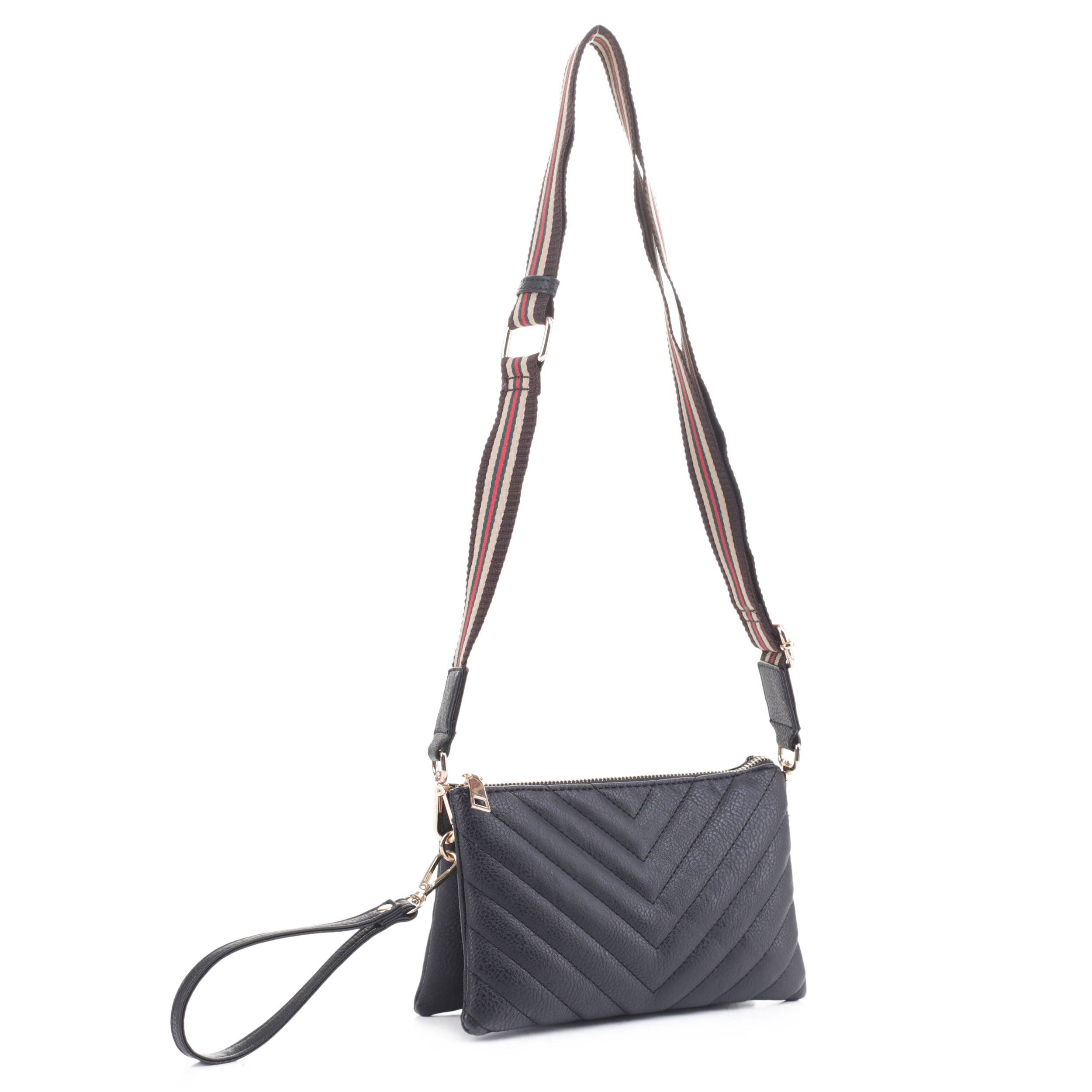 Isabelle Handbags - Vente Sac à bandoulière – femme - CVS20245 Sac bandoulière matelassé en chevrons avec sangle en toile6