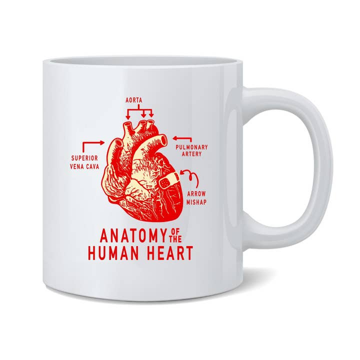 Caneca Café Anatomy Human Heart Love Funny Cupid 11oz por atacado de Gotham Gifts