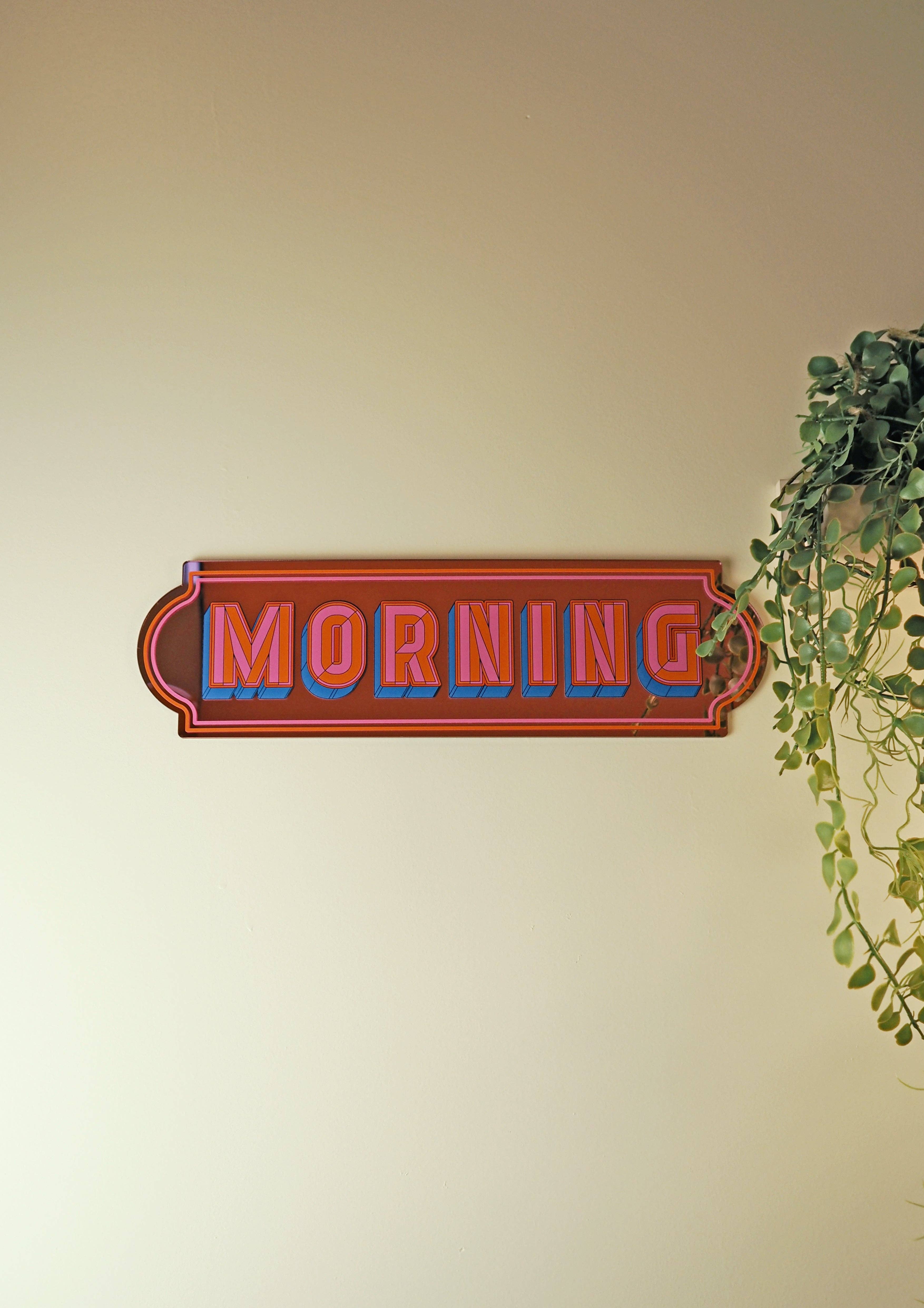 Printed Weird - Vendita all'ingrosso Cartelli - Insegna Rettangolare Mattutina - Rosa Giocoso1