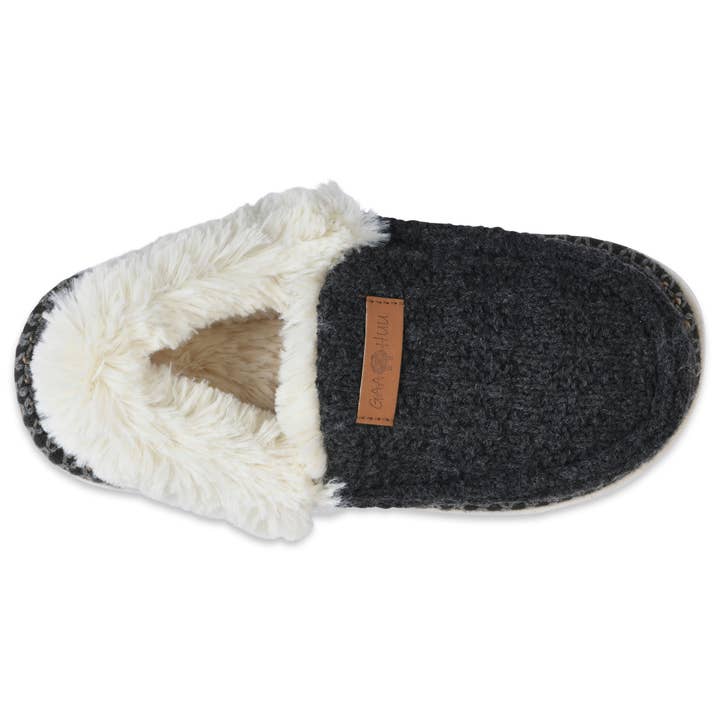 gaahuu - Wholesale Slippers - Women's - womens textured knit fur collared mocassin slipper