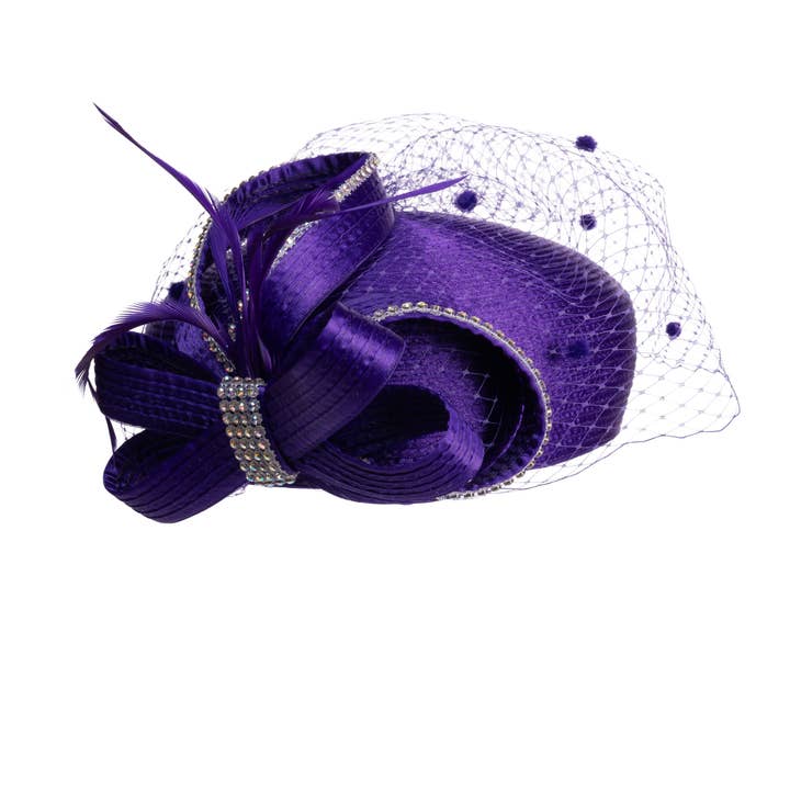 KaKyCo - Wholesale Fascinator Hat - Women's - Satin Ribbon Veil Pillbox | 32155918