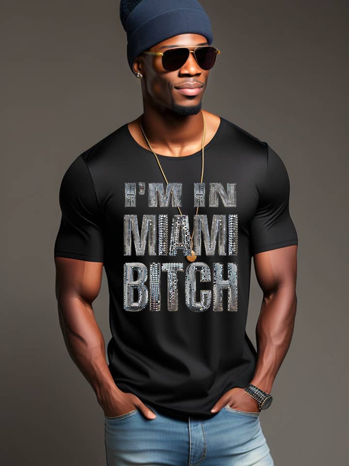 Grooveman Music - Vente T-shirt à imprimés – unisexe - T-shirts I'm in Miami Bitch Mirror | Grooveman Music6