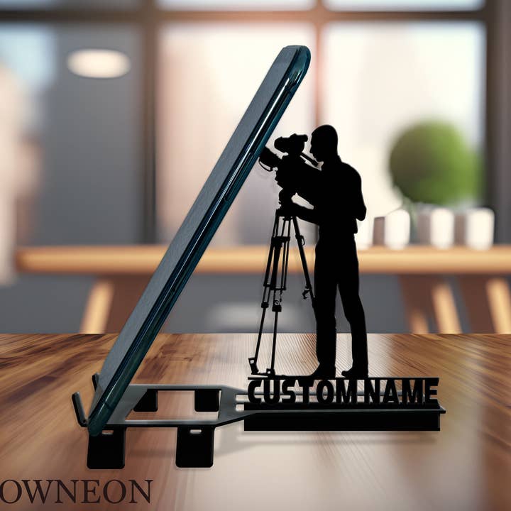 Support de téléphone en métal personnalisé pour photographie, cadeau pour photographe pour la vente par Glow Neon