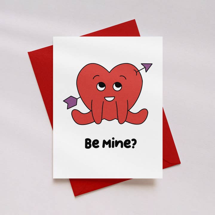 Be Mine Greeting Card for wholesale by Mouthy Broad