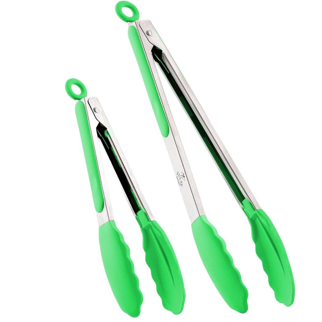 Zulay Kitchen - Wholesale Kitchen Tong - Cooking Tongs With Silicone Tips 9" & 12" - Stainless Steel0