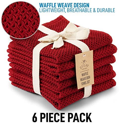 Zulay Kitchen - Wholesale Dishcloth - Waffle Weave Dish Towels – 12"x12" 6-Pack41