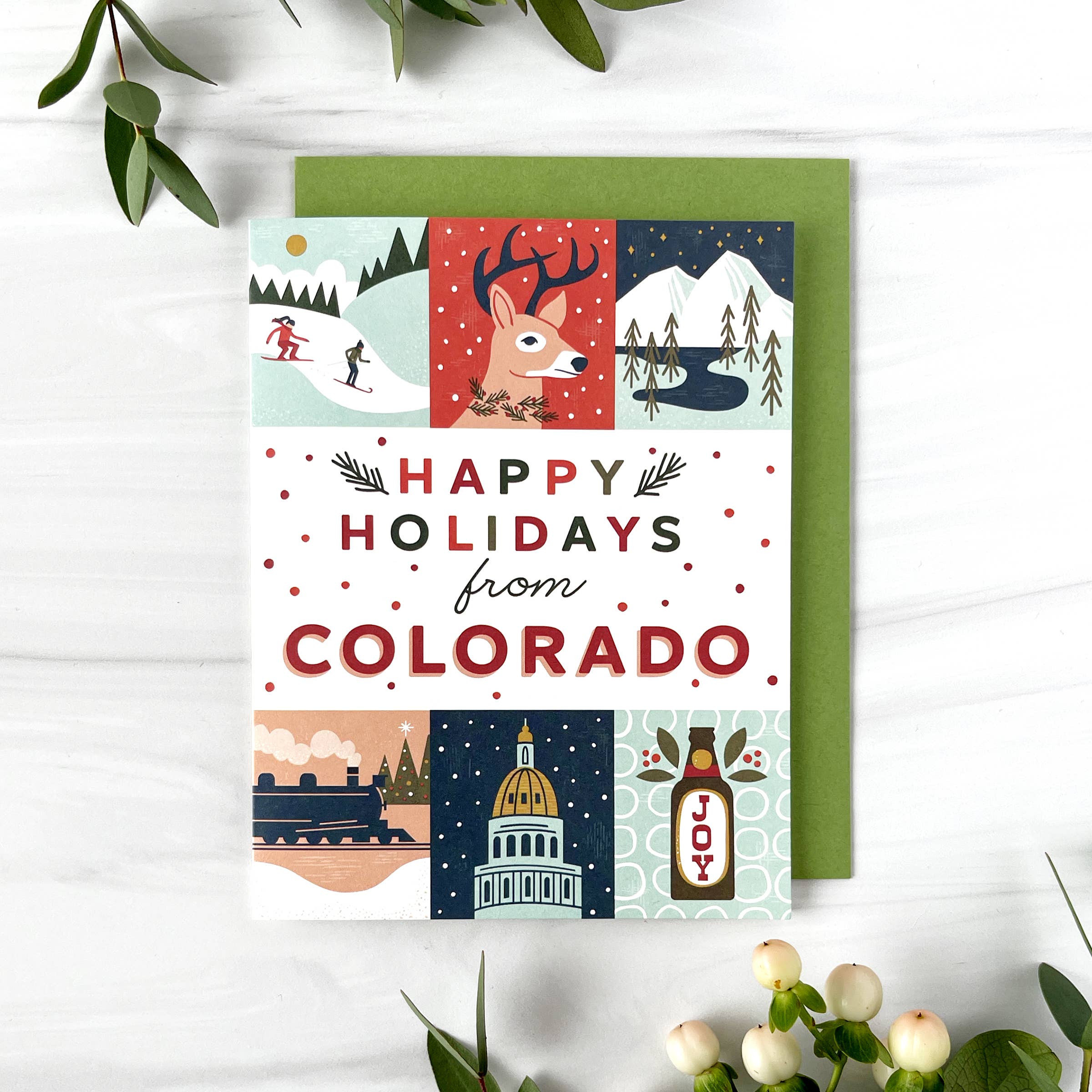 Paper Parasol Press - Wholesale Season's Greetings Card - Colorado Holiday Grid1