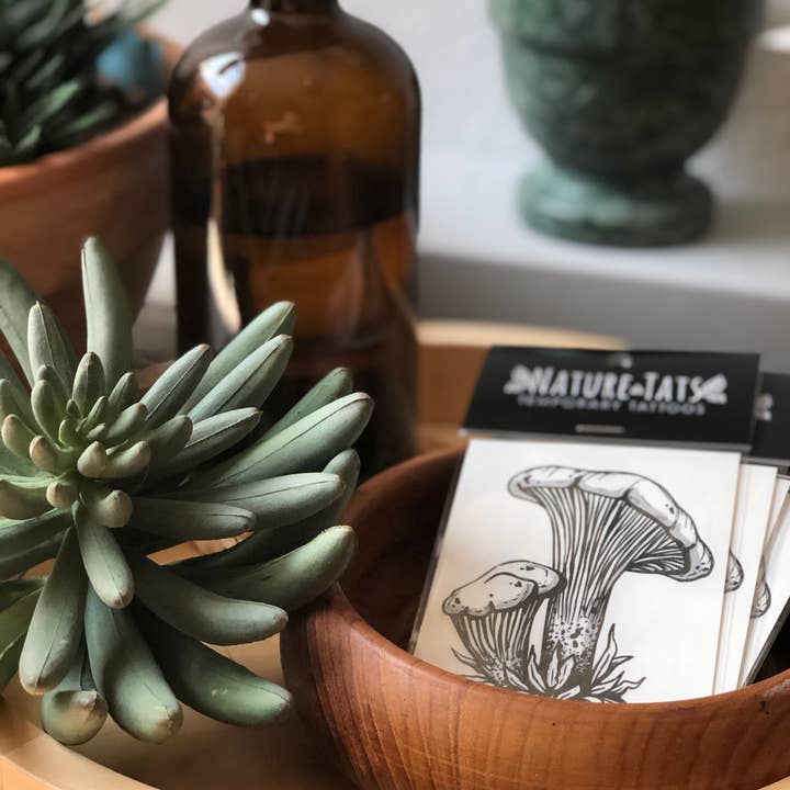 NatureTats - Wholesale Temporary Tattoo - Chanterelle Mushroom Temporary Tattoo3