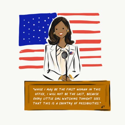 Kamala Little Girls Quote Print for wholesale by Jennifer Vallez