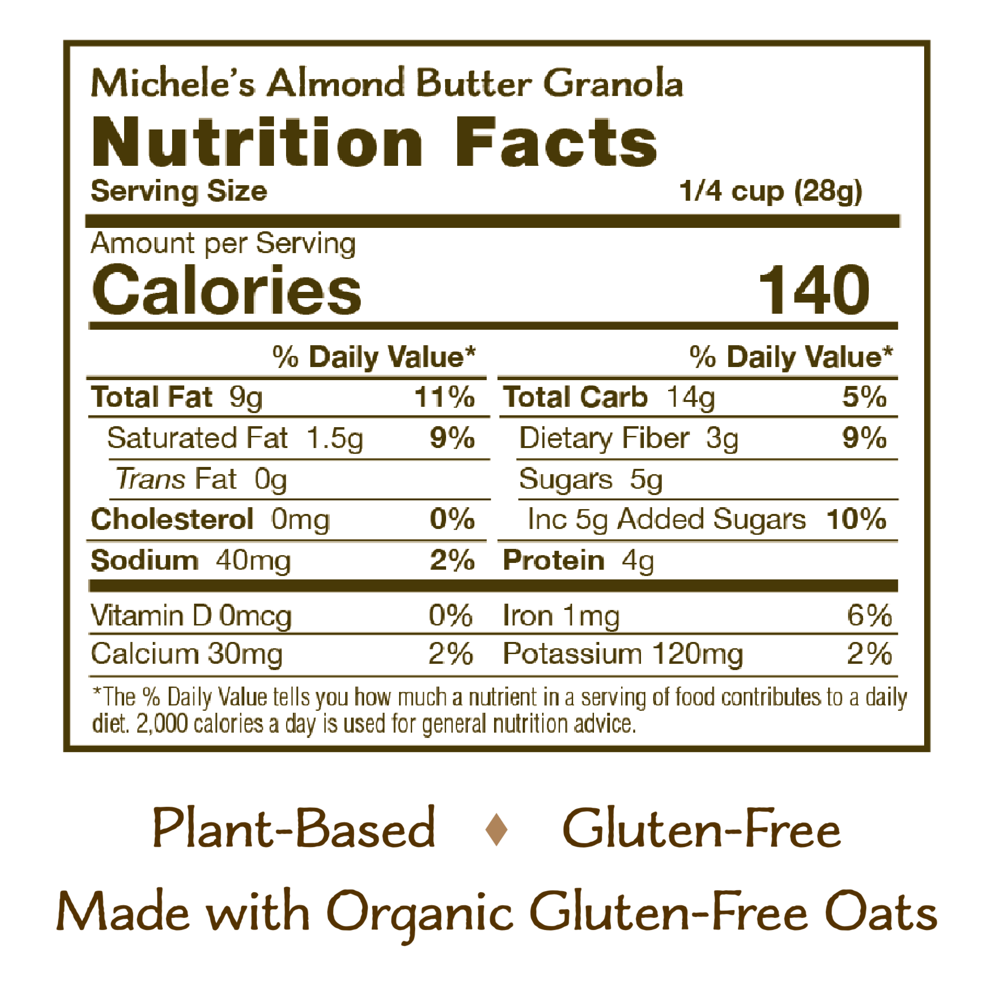 Michele's Granola - Wholesale Granola - Almond Butter Granola - 12oz (Case of 6) [$5.83 per bag]1