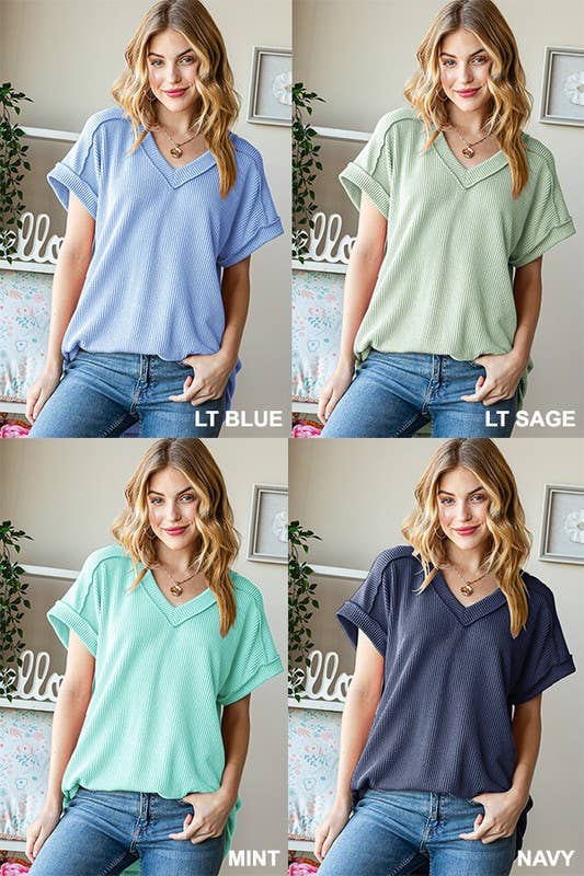 HEIMISH - Wholesale Tunic - Women's - ET7484-10 SOLID URBAN RIBBED TOP19