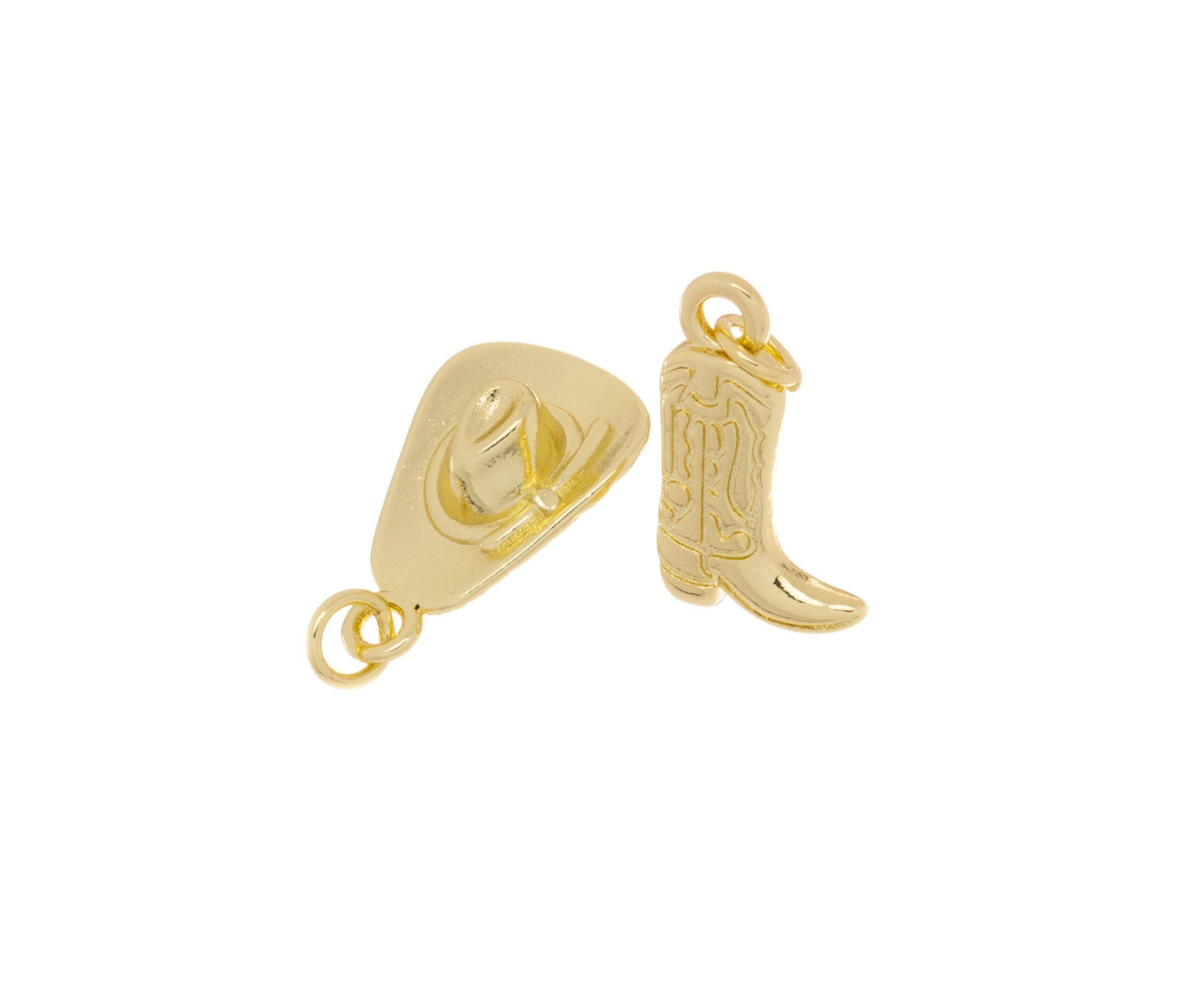 Jewel Pledge – wholesale Individual charm/pendant – Cowboy Boot and Hat Charm,Western Gold Charms CPG1411-14121